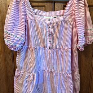 Striped Pink and White Blouse